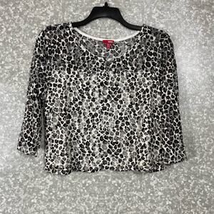 Bongo Junior's Leopard Print Sheer Overlay Crop Top - Size XL - Y2K Style Animal